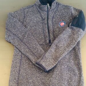 Antigua Heathered Blue Zip-Up Sweater